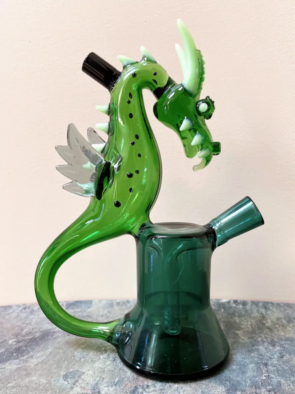 Mythical Green Dragon Glass Bong