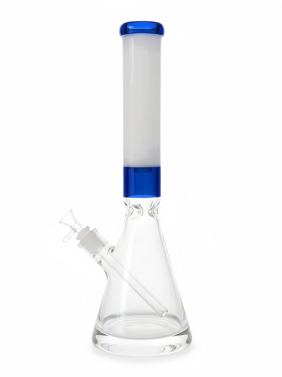 16-Inch Blue & White Heavy Base Beaker Glass Bong
