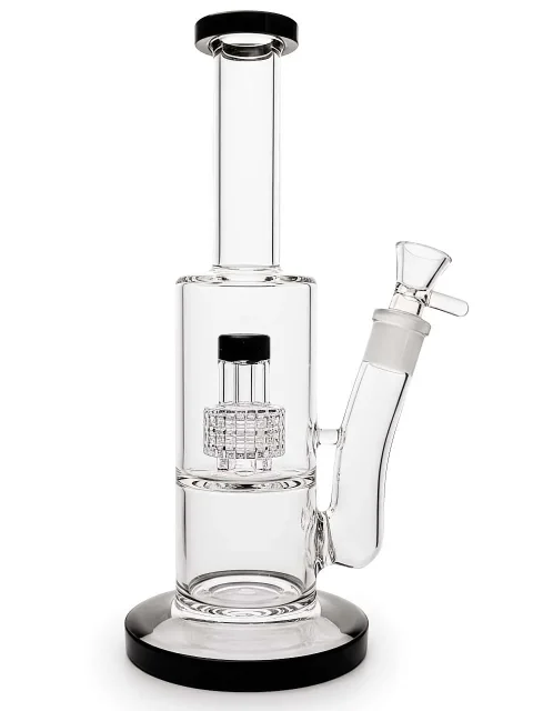 Minimalist Straight Tube Glass Bong with Matrix Perc Minimalist Straight Tube Glass Bong with Matrix Perc