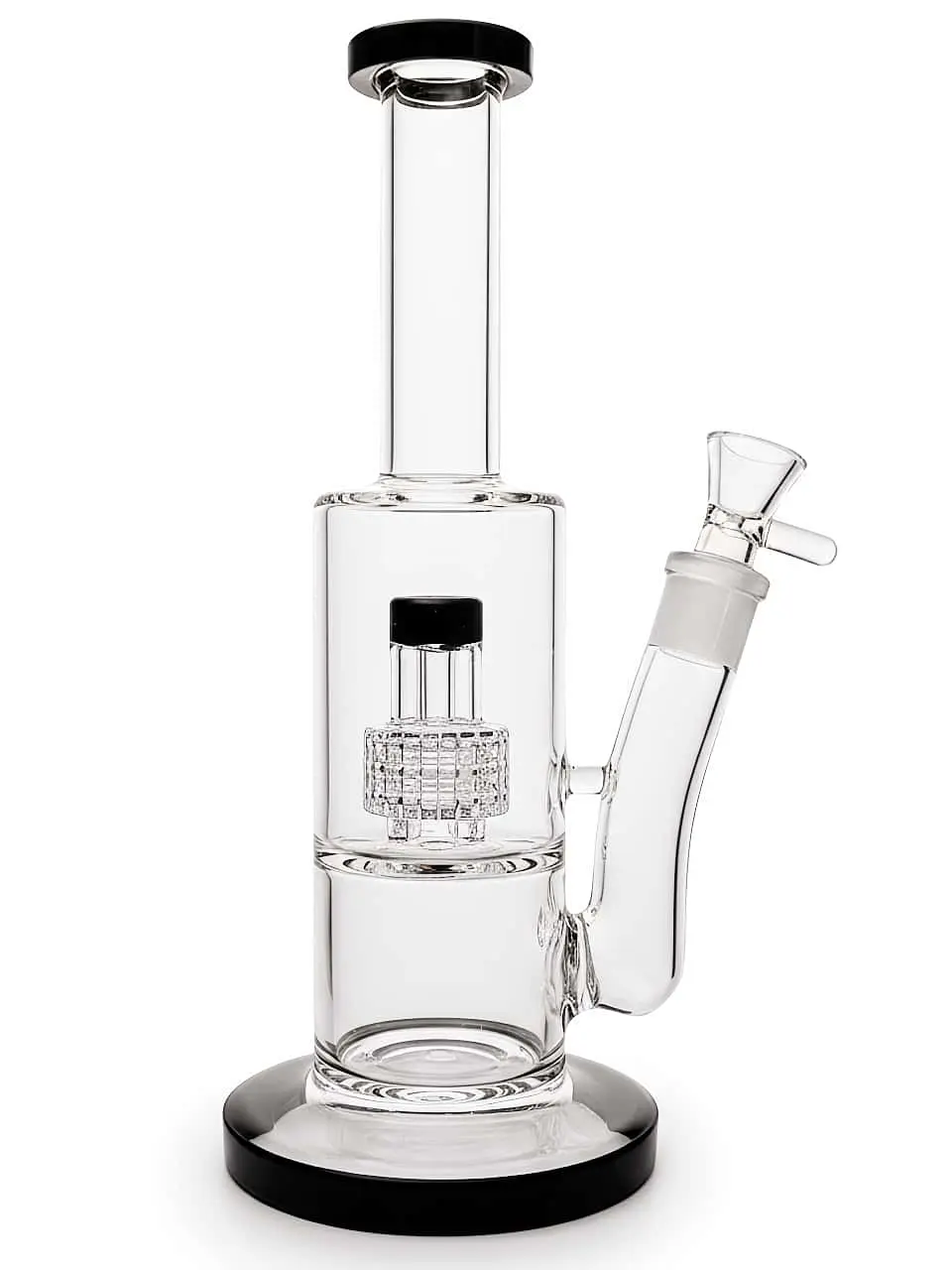 Minimalist Straight Tube Glass Bong with Matrix Perc