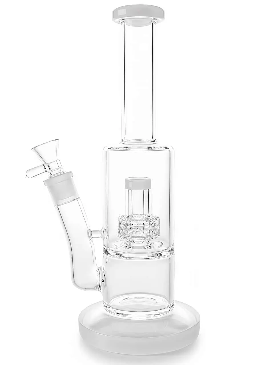 Minimalist Straight Tube Glass Bong with Matrix Perc