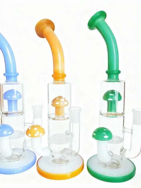 Dual-Perc Mushroom Beaker Glass Bong