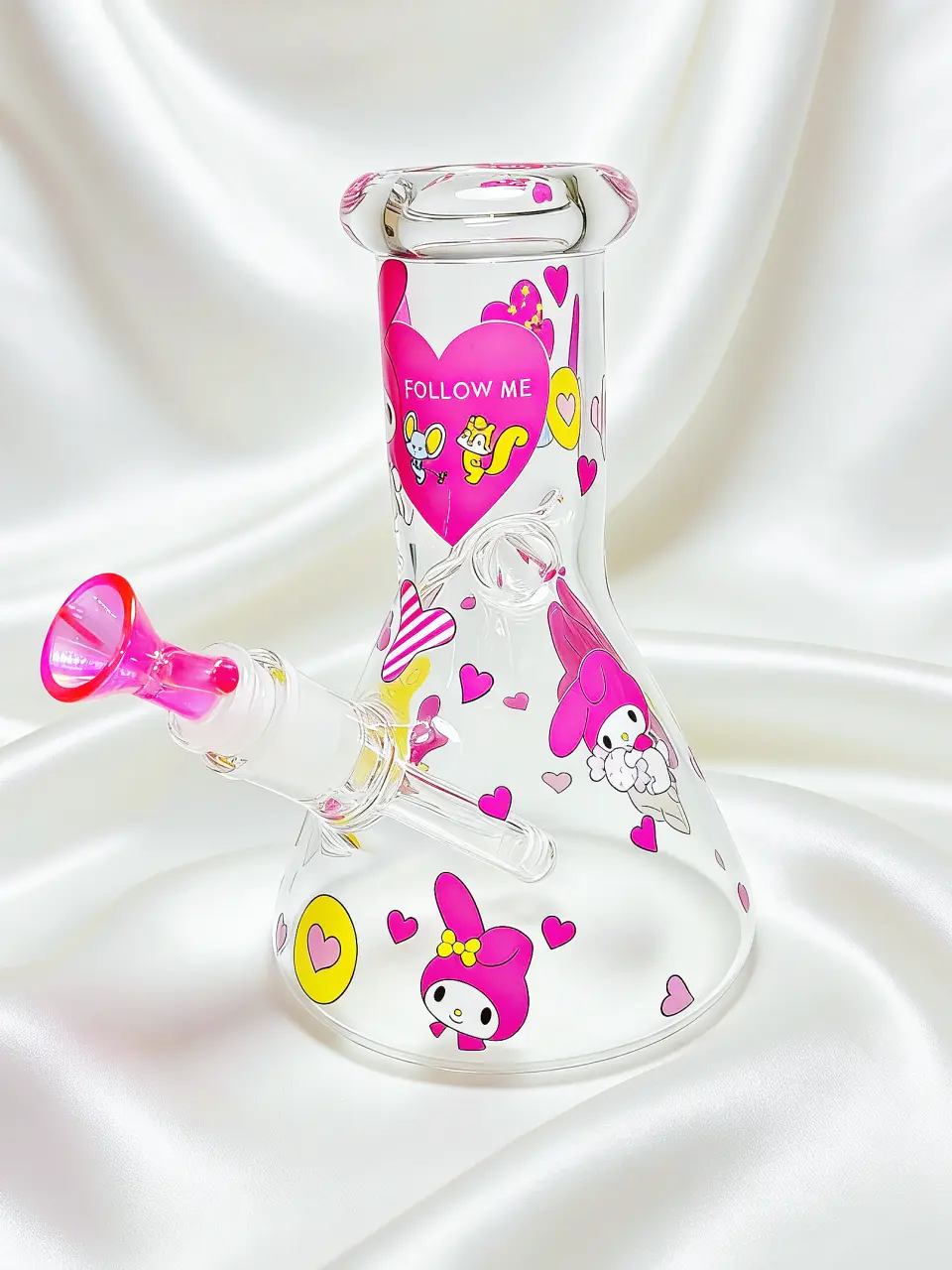 My Melody Sweetheart Party Beaker Glass Bong – Pink Hearts Kawaii Design