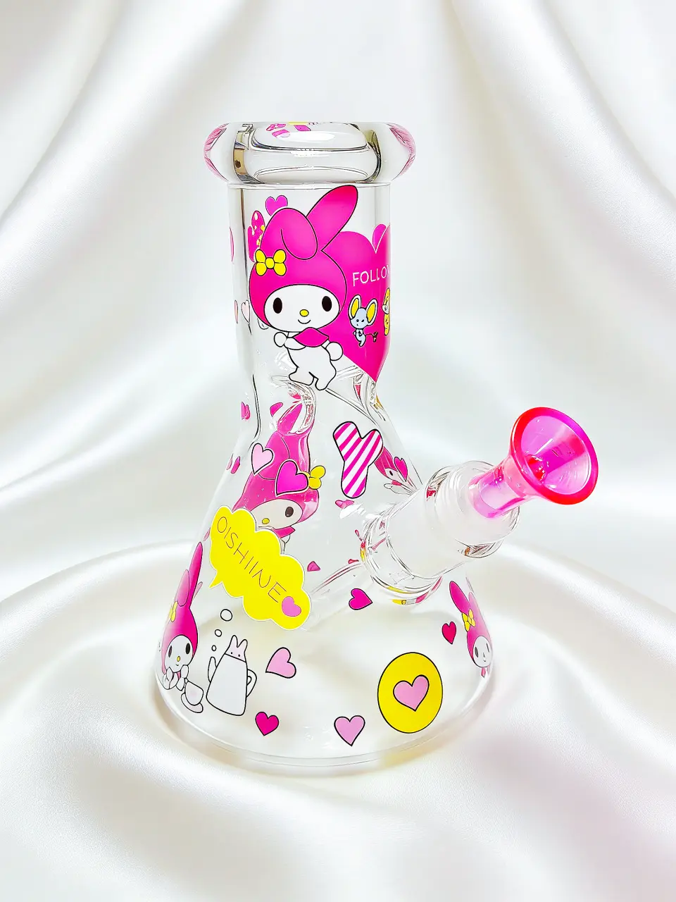 My Melody Sweetheart Party Beaker Glass Bong – Pink Hearts Kawaii Design