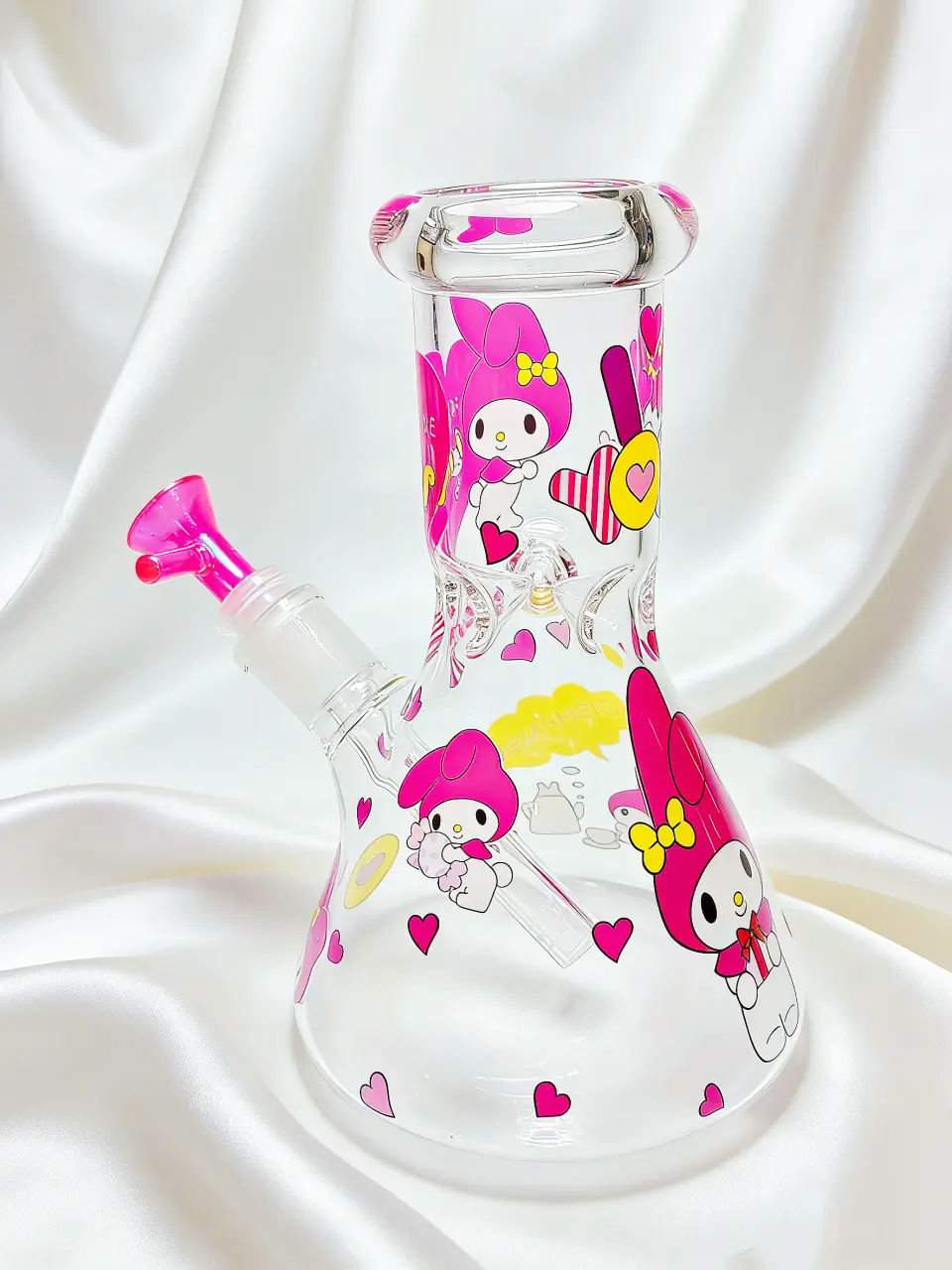 My Melody Sweetheart Party Beaker Glass Bong – Pink Hearts Kawaii Design