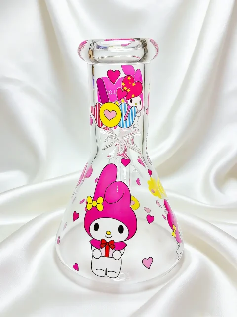 My Melody Sweetheart Party Beaker Glass Bong – Pink Hearts Kawaii Design