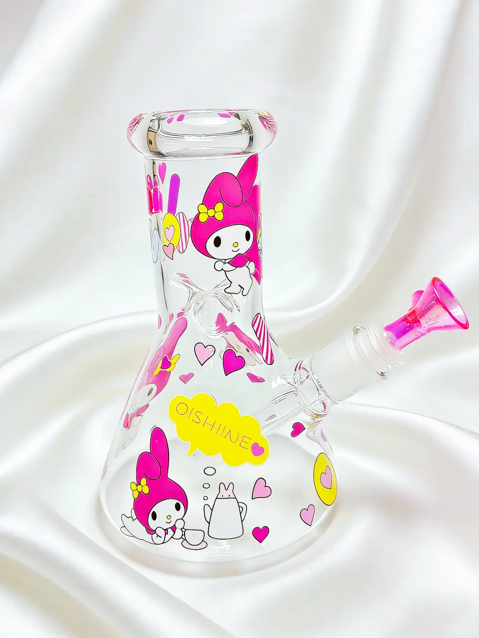 My Melody Sweetheart Party Beaker Glass Bong – Pink Hearts Kawaii Design