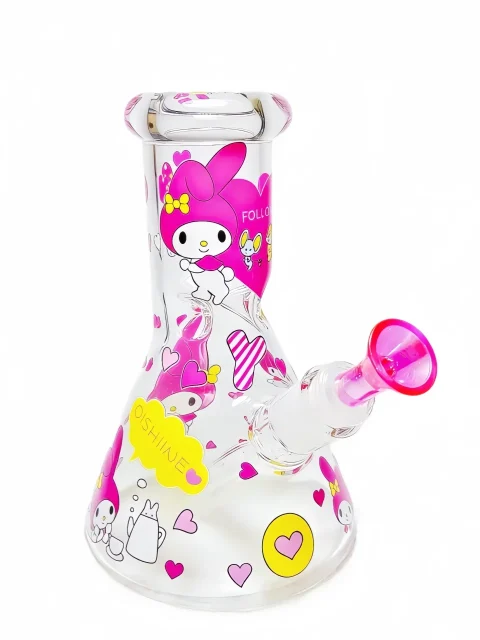 My Melody Sweetheart Party Beaker Glass Bong – Pink Hearts Kawaii Design