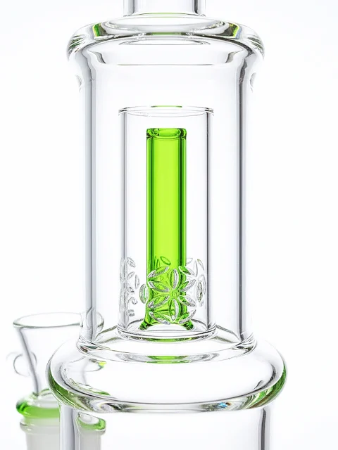 16-Inch Dual-Perc Neon Green Straight Tube Bong 16-Inch Dual-Perc Neon Green Straight Tube Bong