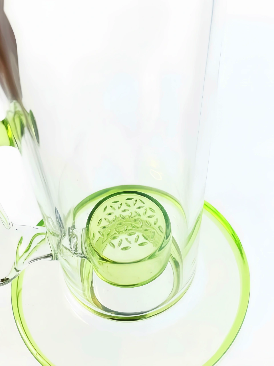 16-Inch Dual-Perc Neon Green Straight Tube Bong