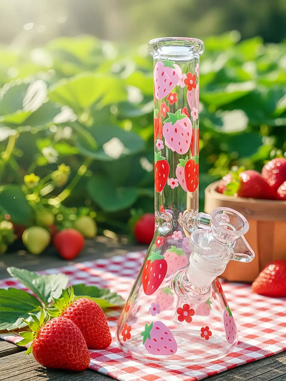 Strawberry Smoothie Beaker Glass Bong
