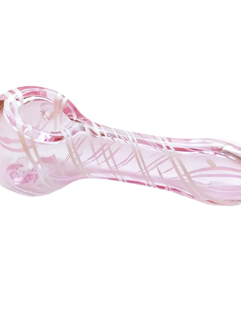 4-Inch Dreamy Swirl Pink Glass Pipe