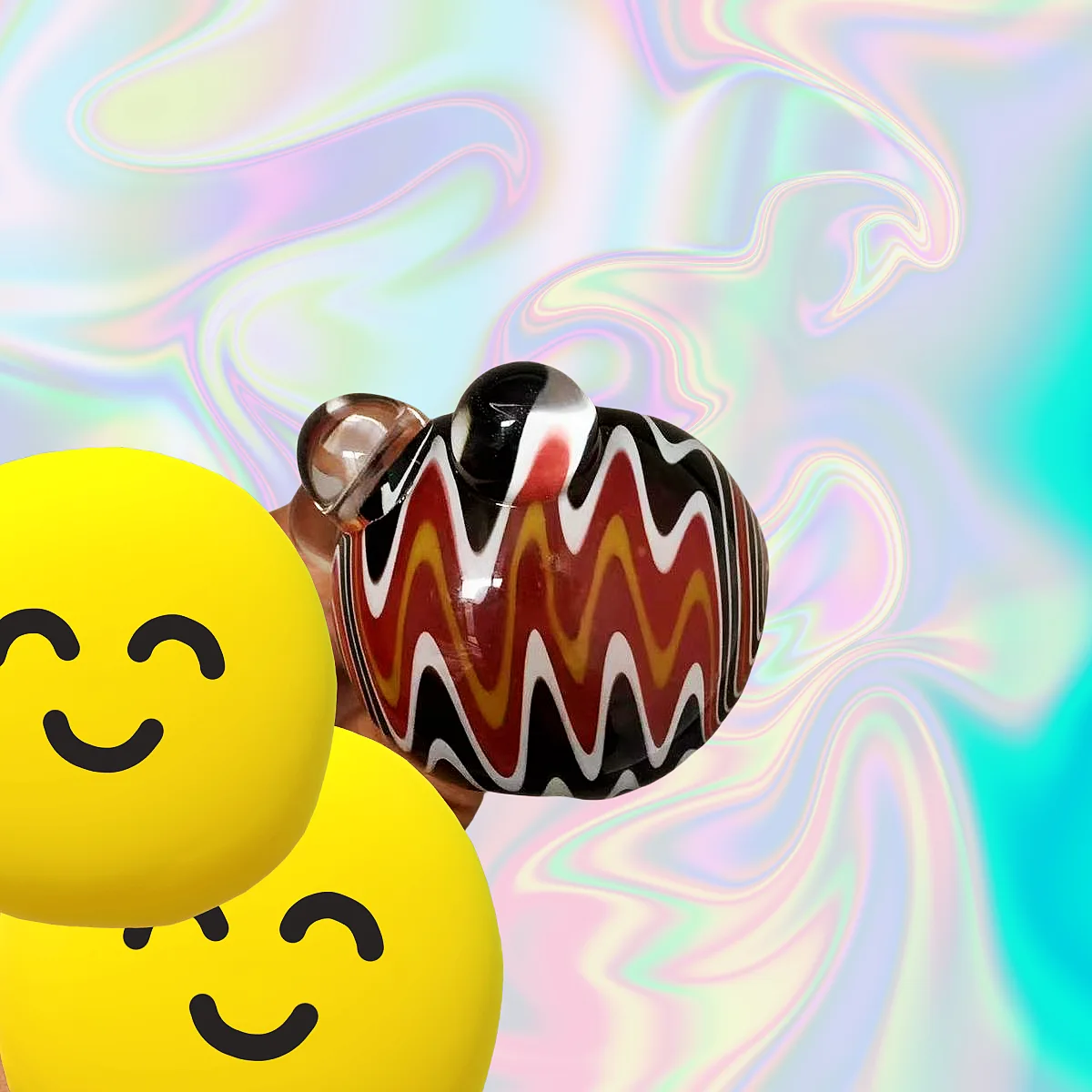 4.7-Inch Psychedelic Wig Wag Artisan Spoon Pipe