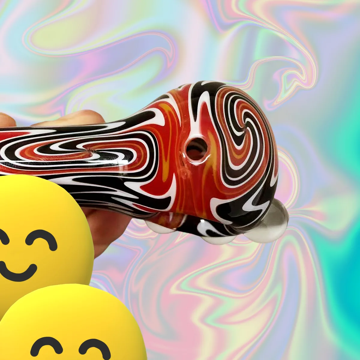 4.7-Inch Psychedelic Wig Wag Artisan Spoon Pipe