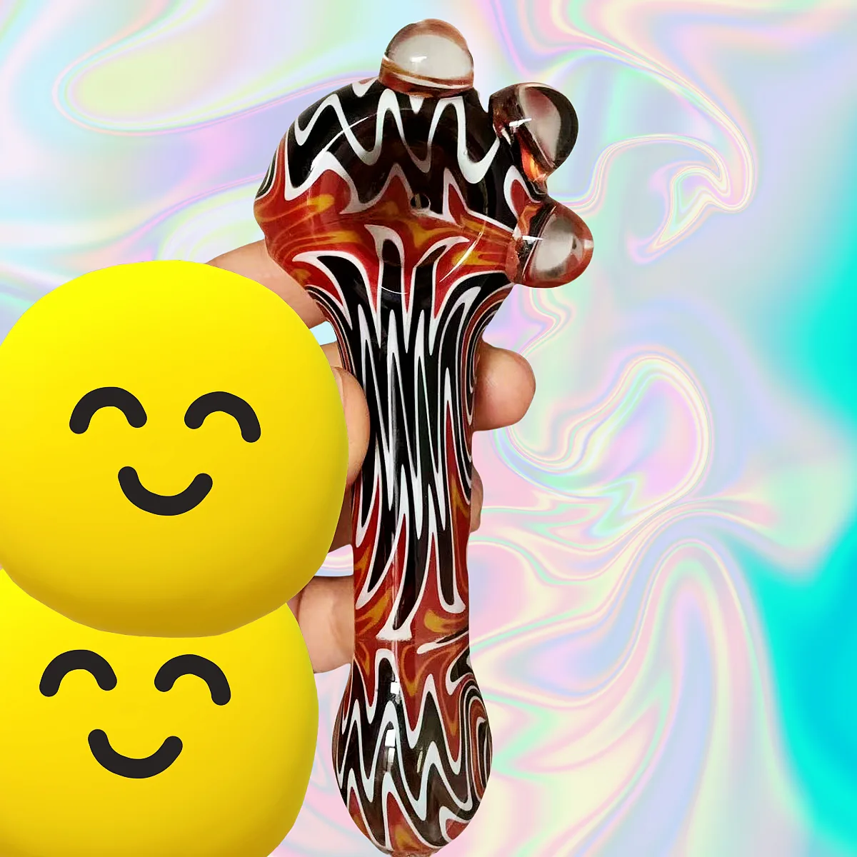 4.7-Inch Psychedelic Wig Wag Artisan Spoon Pipe