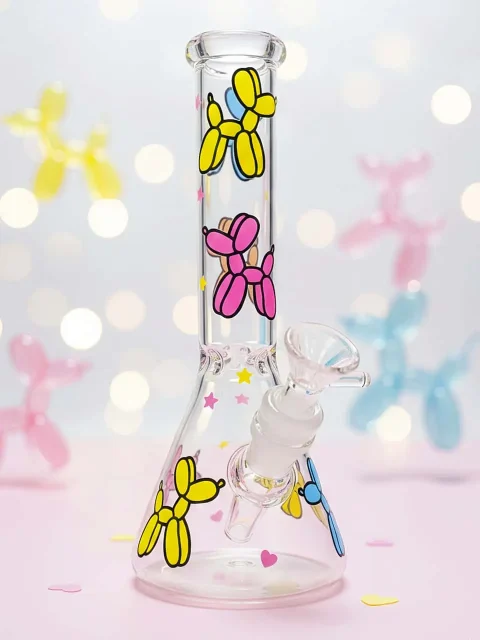 Multi-Color Balloon Dog Beaker Glass Bong