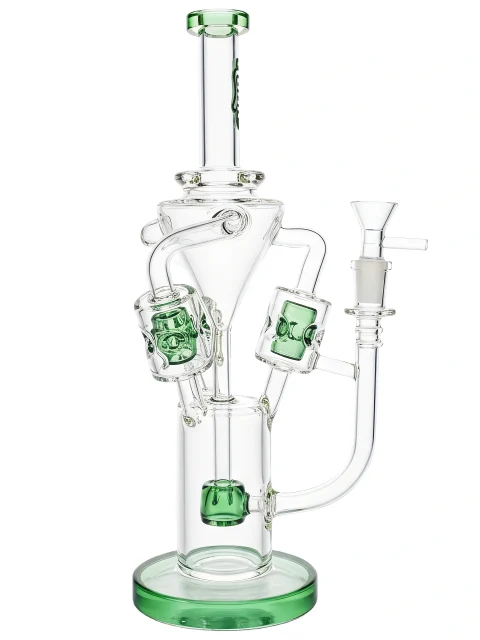 12-inch Emerald Storm Swiss Recycler Glass Bong