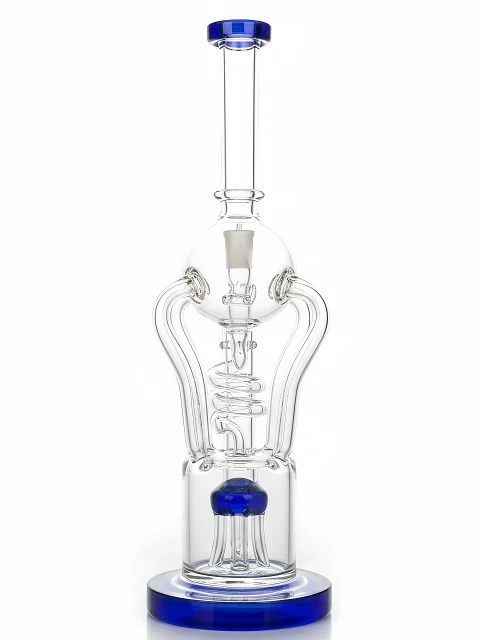 12.5″ Triple-Stage Blue Jellyfish Recycler Glass Bong 12.5" Triple-Stage Blue Jellyfish Recycler Glass Bong