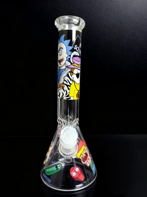 Pickle Rick & Multiverse Beaker Glass Bong