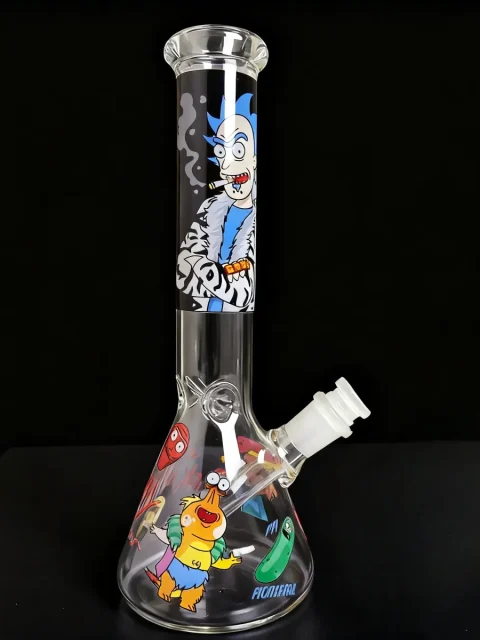 Pickle Rick & Multiverse Beaker Glass Bong