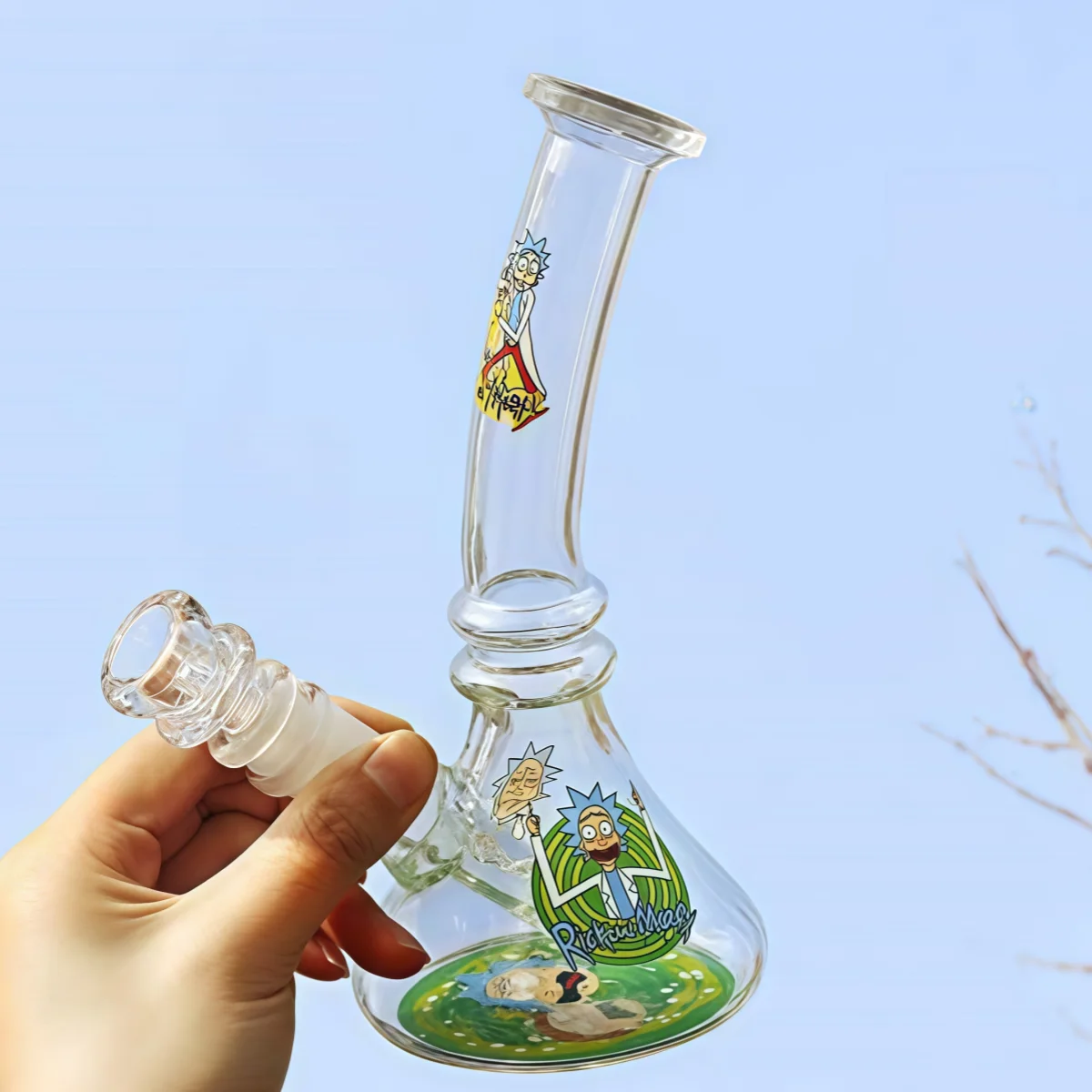Lab Assistant Bent Neck Rick & Morty Glass Bong