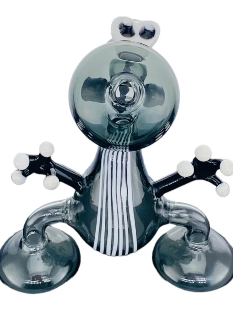 6-Inch Shadow Black Yoshi Collectible Glass Bong 6-Inch Shadow Black Yoshi Collectible Glass Rig