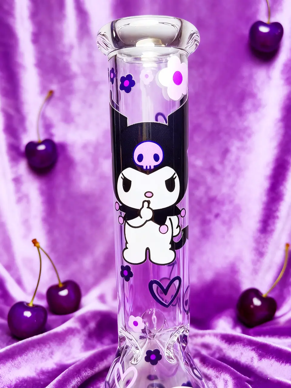 Kuromi Gothic Sweetheart Beaker Glass Bong