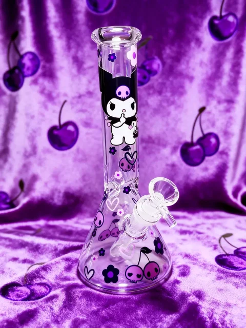 Kuromi Gothic Sweetheart Beaker Glass Bong