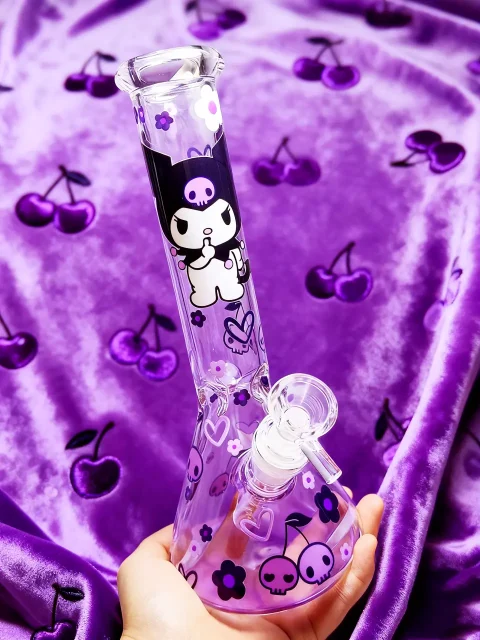 Kuromi Gothic Sweetheart Beaker Glass Bong Kuromi Gothic Sweetheart Beaker Glass Bong