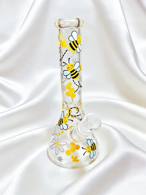 Busy Bee Yellow Beaker Glass Bong