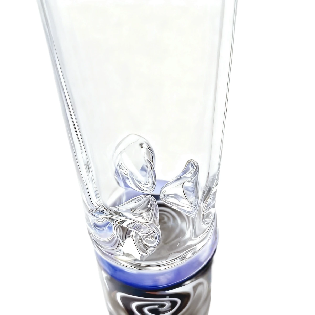 Cobalt Wig-Wag Accented Beaker Glass Bong