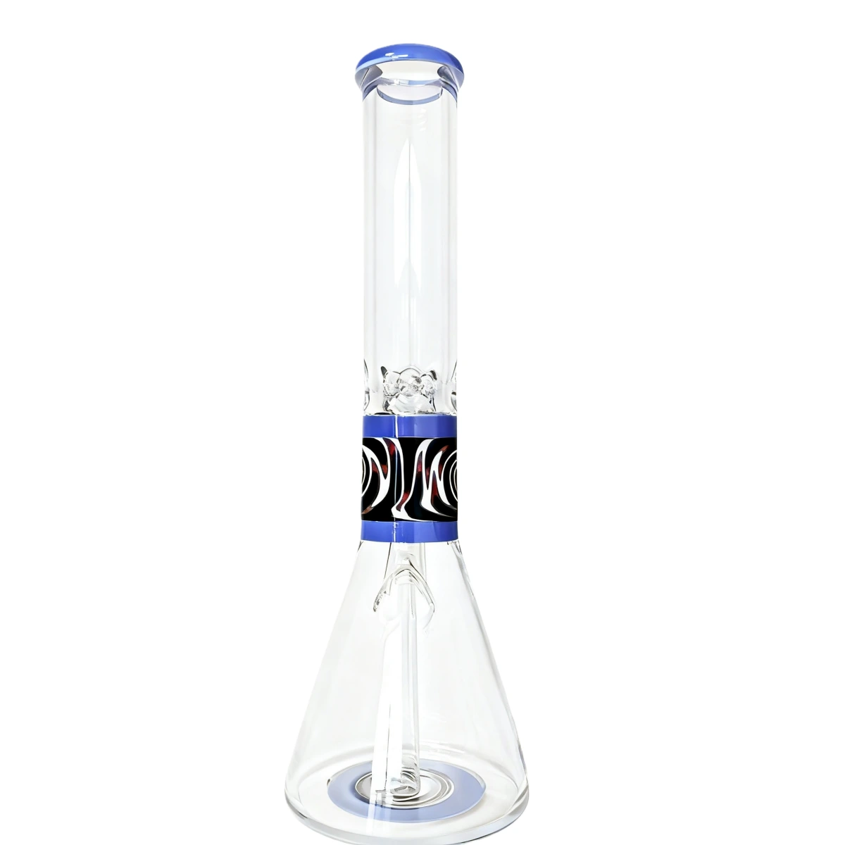 Cobalt Wig-Wag Accented Beaker Glass Bong