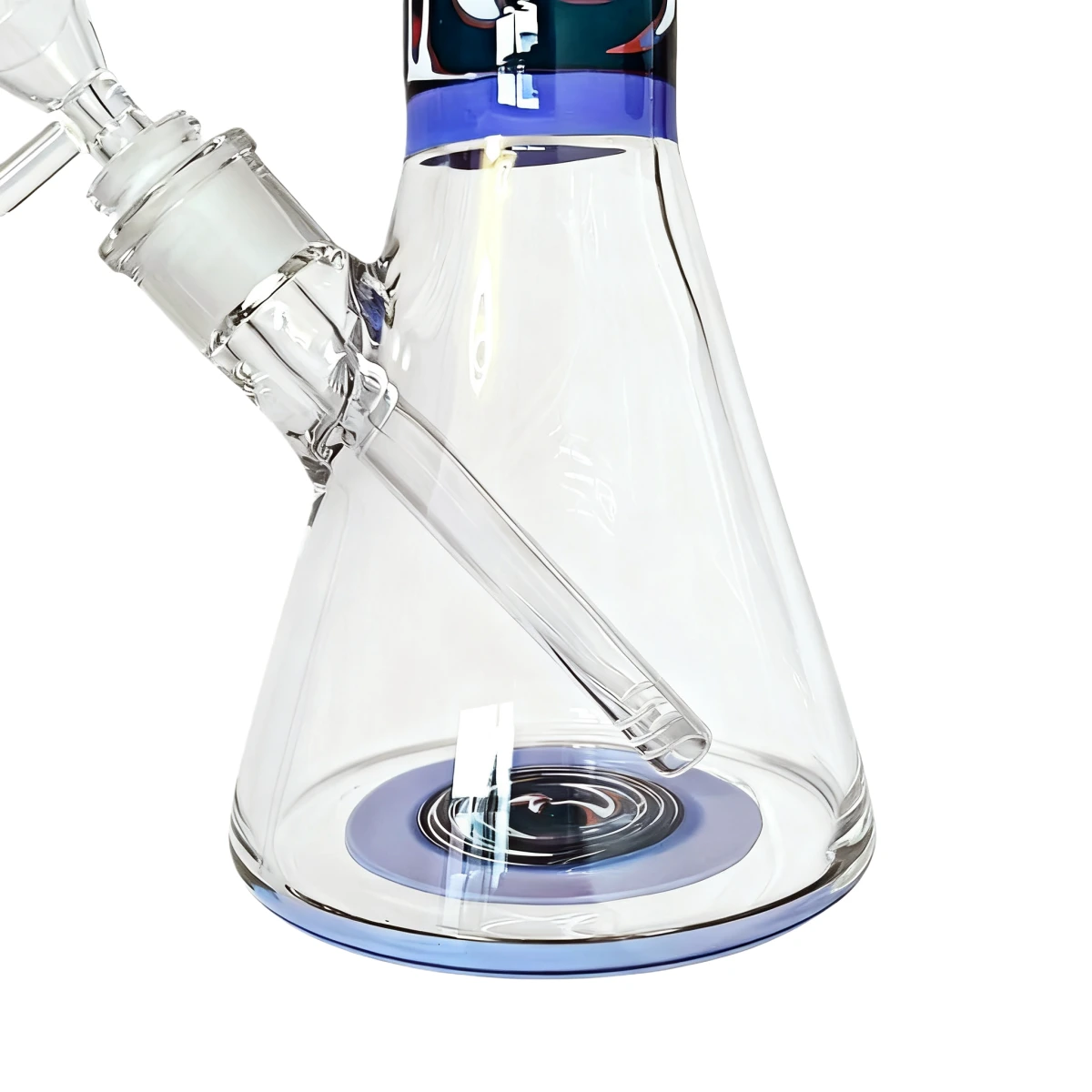 Cobalt Wig-Wag Accented Beaker Glass Bong
