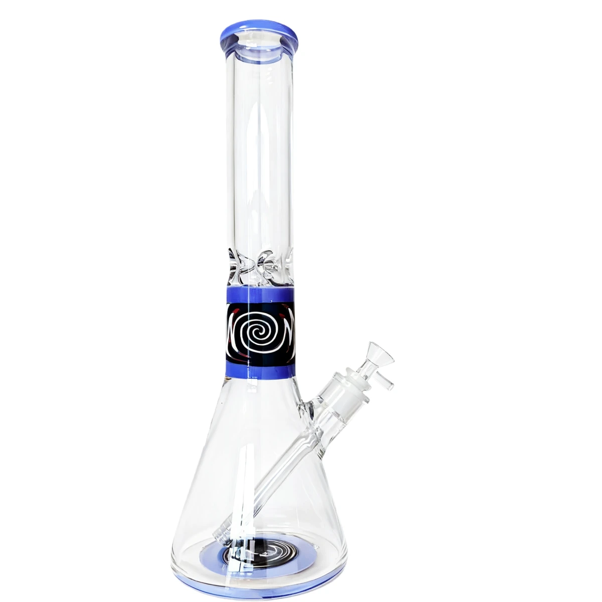 Cobalt Wig-Wag Accented Beaker Glass Bong