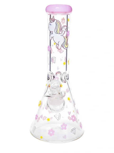 Cute Unicorn 9mm Thick Beaker Glass Bong