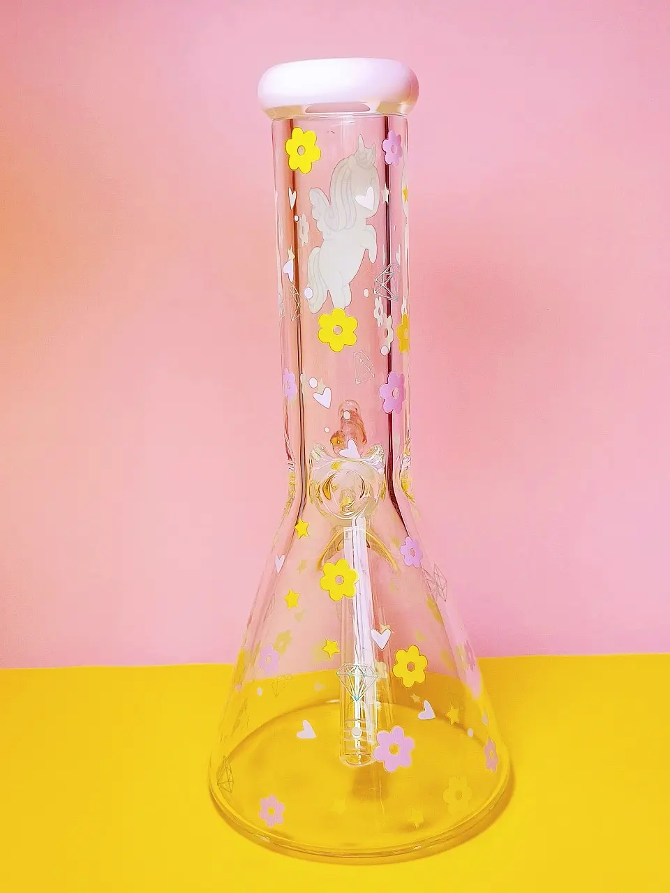 Cute Unicorn 9mm Thick Beaker Glass Bong