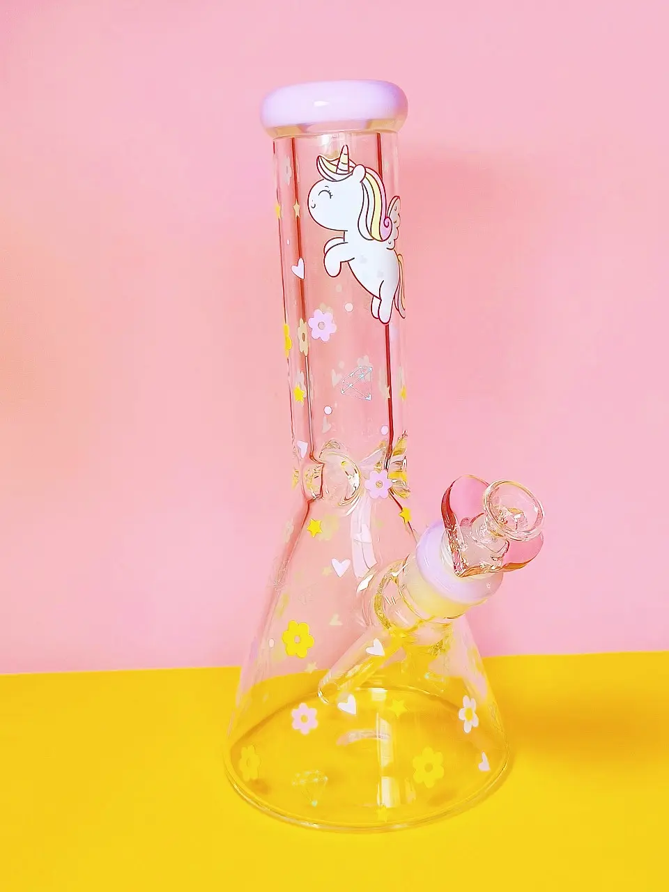 Cute Unicorn 9mm Thick Beaker Glass Bong