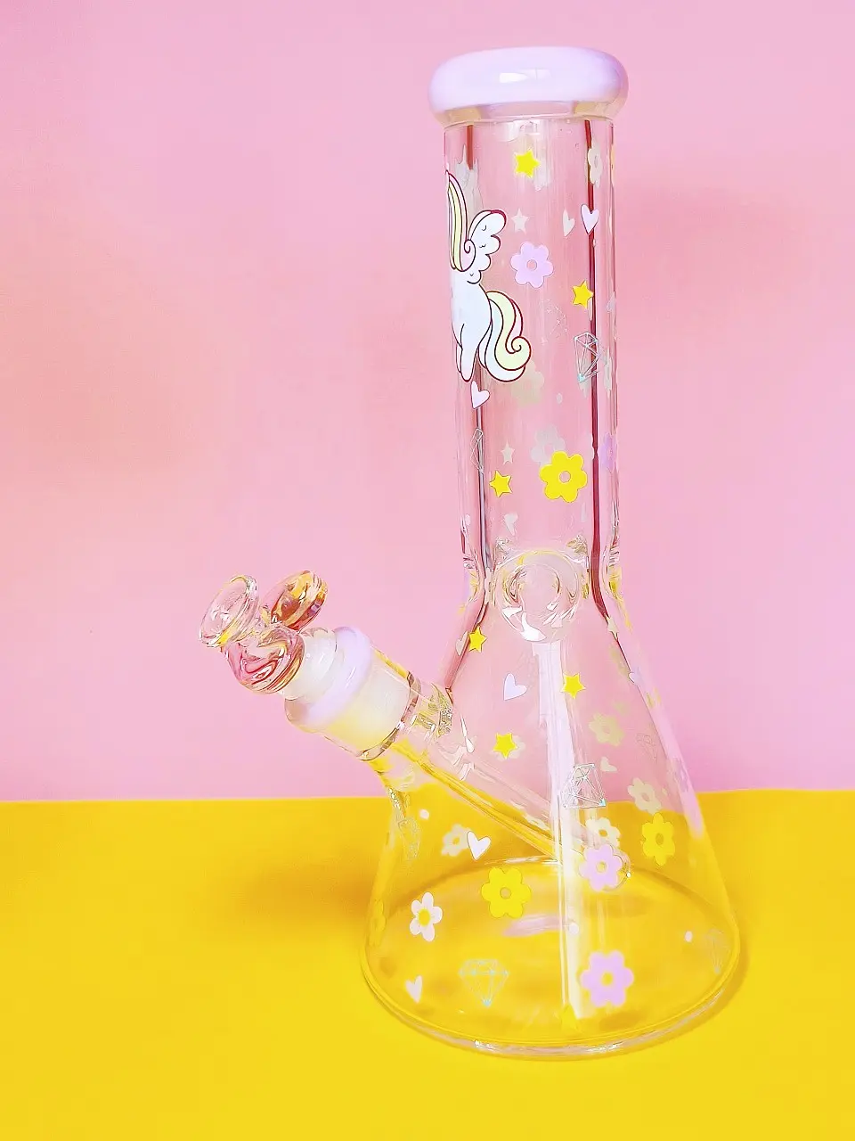 Cute Unicorn 9mm Thick Beaker Glass Bong
