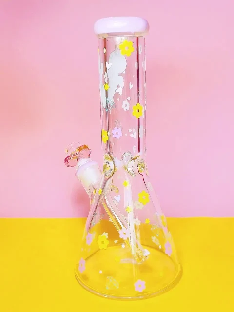 Cute Unicorn 9mm Thick Beaker Glass Bong