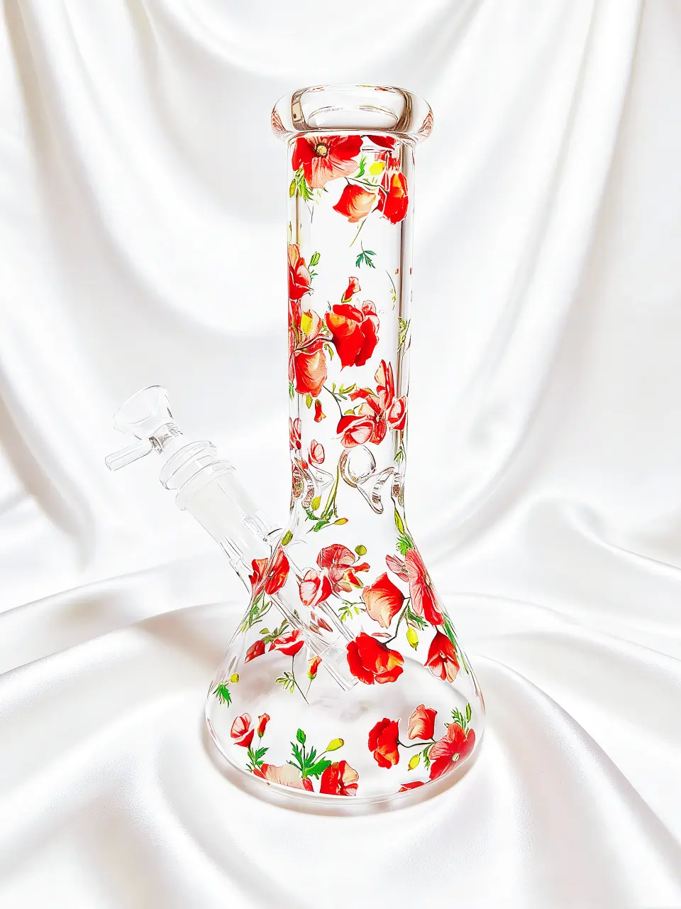 Vintage Poppy Mini Beaker Glass Bong