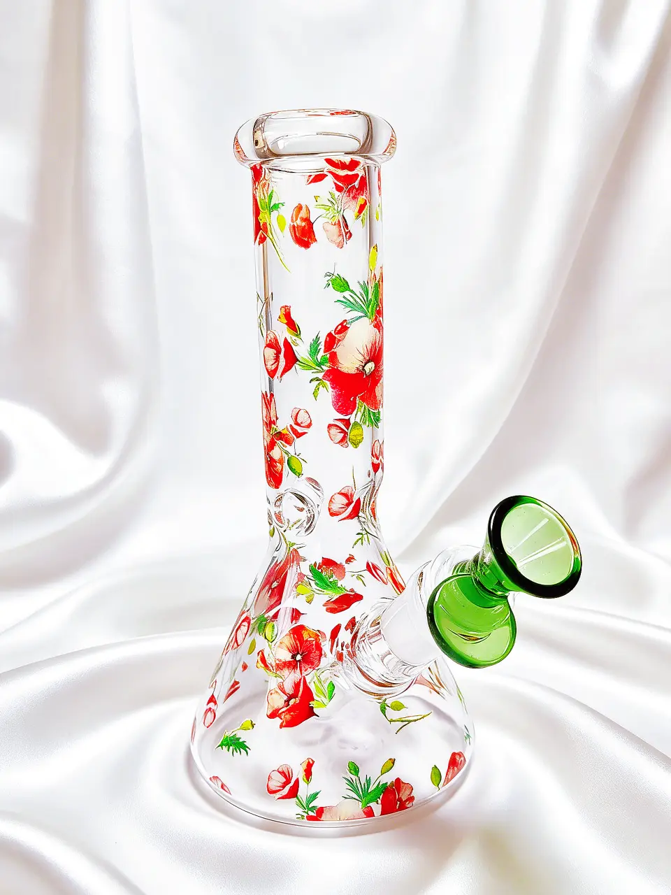 Vintage Poppy Mini Beaker Glass Bong