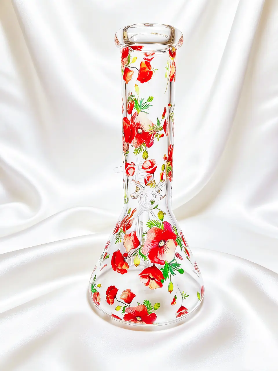 Vintage Poppy Mini Beaker Glass Bong
