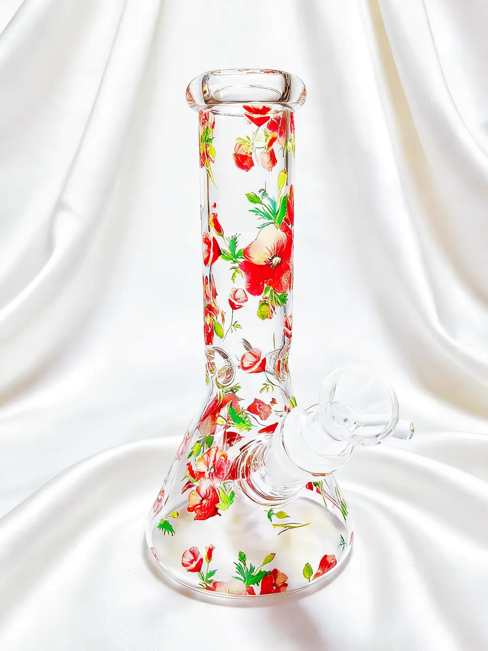 Vintage Poppy Mini Beaker Glass Bong