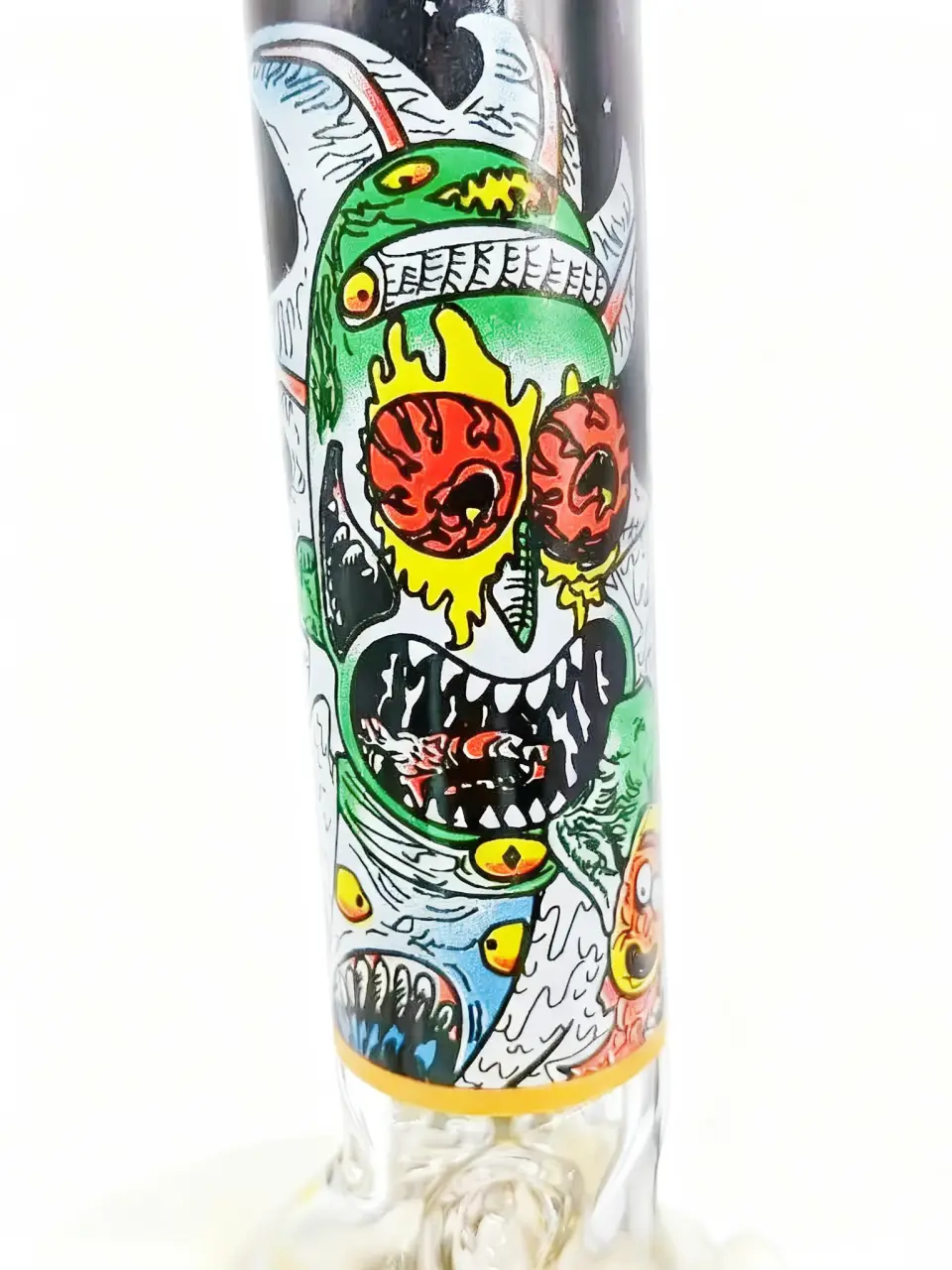 Zombie Rick Bent Neck Beaker Glass Bong