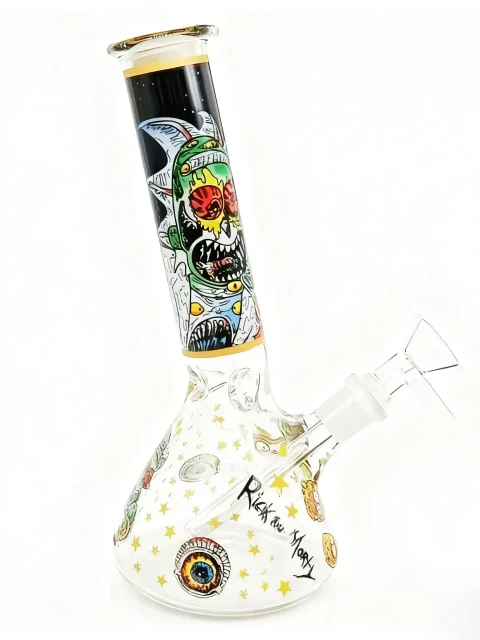Zombie Rick Bent Neck Beaker Glass Bong